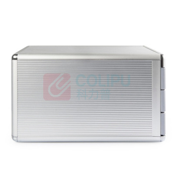 金隆兴 三层带锁文件柜 C6638 (金属银)