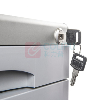金隆兴 三层带锁文件柜 C6638 (金属银)