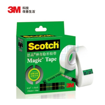 3m 思高 神奇隐形胶带 810 3/4 19mm*10m 12卷/袋 19mm×10m 塑胶