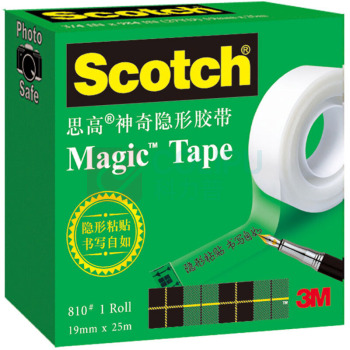3M 思高 神奇隐形胶带 810 3/4(810-CQ25) 19mm*25m 12卷/袋