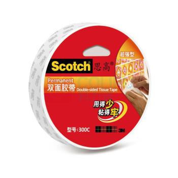 3M 胶带 300C 24mm*9.5m双面棉纸胶带(超强型)ht