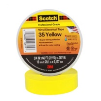 3M 电工胶带 19mm宽20.1m长 厚0.177mm (35#黄)