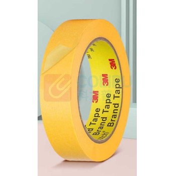 3M 耐高温和纸遮蔽胶带 无痕耐高温喷漆固定保护 Scotch 244SP 10mm*50m (黄色)