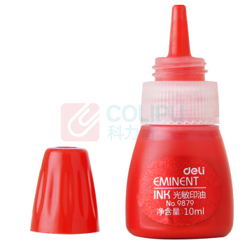 得力 印油 9879 10ml 10ml 树脂 红色 7个/盒 盒