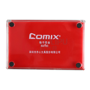 齐心 Comix 快干印台 B3720 135*85mm (红色) 12个订