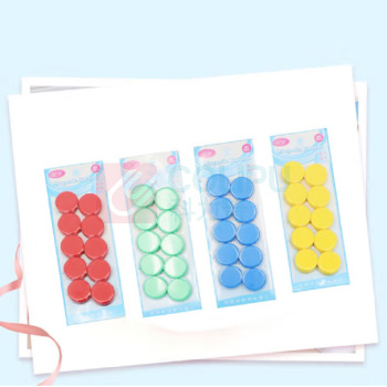 信发 TRNFA 平面磁扣 办公磁铁/吸铁石/磁粒磁钉白板专用磁钉 直径30mm 卡装*10粒蓝色 
