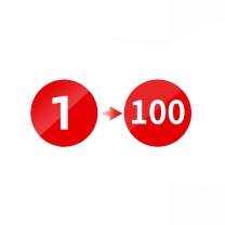 铸固 ZHUGU 数字贴 φ15cm 1-100 (红底白字) 100张/包