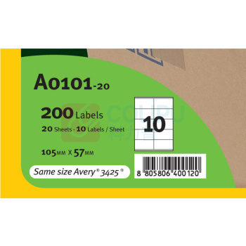 普林泰科 printec 物流管理标签 A0101-20 105*57mm (白色) 10枚/张 20张/包