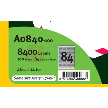 普林泰科 printec 地址标签 A0840-100 46*11.1mm (白色) 84枚/张 100张/包