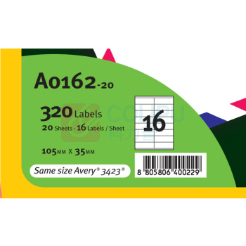 普林泰科 printec 地址标签 A0162-20 105*35mm (白色) 16枚/张 20张/包