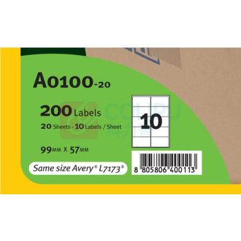 普林泰科 printec 物流管理打印标签 A0100-20 10分 99*57mm 20页/包