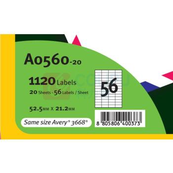 普林泰科 printec 地址打印标签 A0560-20 56分 52.5*21.2mm 20页/包