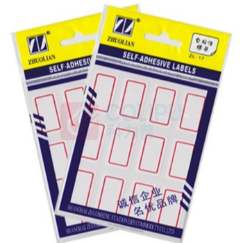 卓联 自粘性标签 ZL17 12枚*12 18*32mm (红色) 12张/包