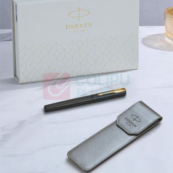 派克 PARKER 威雅XL入门级黑色金夹宝珠笔+23派克PU笔套礼盒