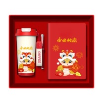 智美环球 铃兰杯A5本细签字笔礼盒套装 金蛇纳福 (红色)