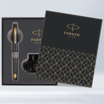 派克 PARKER 墨水笔 钢笔 威雅XL系列 (黑金夹) +墨水套组