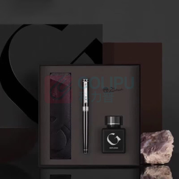 毕加索 PICASSO 绅士商务铱金笔笔袋墨水套装 PS-902 (亮黑银夹)
