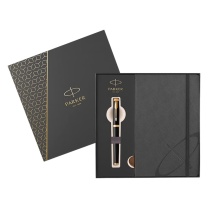 派克 PARKER IM丽雅黑金夹宝珠笔+笔记本礼盒 IM系列