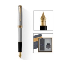 派克 PARKER 钢杆金夹墨水笔套盒(含墨水) 卓尔 F尖 长133mm