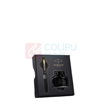 派克 PARKER 幻影黑金墨水笔+升级版大墨水礼盒 威雅XL