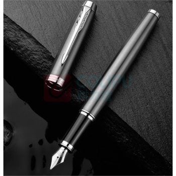 派克 PARKER IM金属灰白夹墨水笔+大墨水礼盒套装