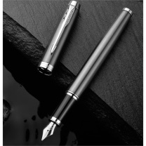 派克 PARKER IM金属灰白夹墨水笔+大墨水礼盒套装