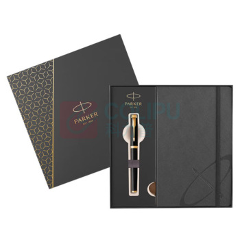 派克 PARKER 宝珠笔+笔记本礼盒 纯黑丽雅