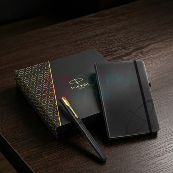 派克 PARKER 经典黑夹夹宝珠笔+笔记本礼盒 威雅XL