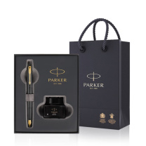 派克 PARKER 经典黑金夹墨水笔+小墨水礼盒 威雅XL