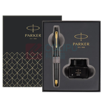 派克 PARKER 经典黑金夹墨水笔+小墨水礼盒 威雅XL
