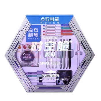 点石 时空舱舰队文具礼盒 26件套TG250915P33J55 DS-357E (17支笔+1支铅芯+6支替芯+1盒墨囊+1个钥匙扣) (钥匙扣颜色随机)