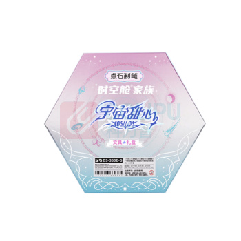 点石 时空舱宇宙甜心文具礼盒 DS-350E-G 34件套 17支笔+11支笔芯+1支修正带+1块橡皮+1个时空舱亚克力钥匙扣+3张时空舱贴纸 (粉色)