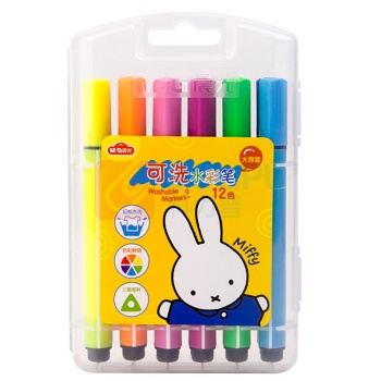 晨光 M&G 三角杆可洗水彩笔米菲 FCP90181 12色 3mm 塑料 圆头