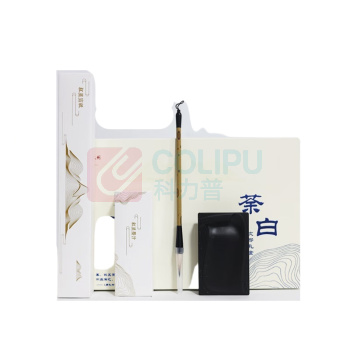 红星 文房四宝套装 (荼白) 毛笔+墨汁+宣纸+砚 DC
