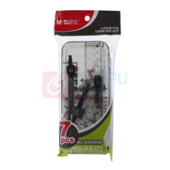 晨光 M&G 圆规套装 ACS90808 7件套 尺规套装 塑料