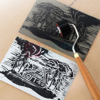 中盛画材 transon 版画滚筒橡胶油墨滚筒滚轮 凹凸印刷 10mm 