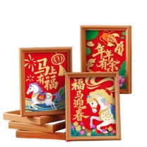 开芽 彩图版-福马迎春 KY216 2026马年非遗烧箔画diy手工材料包