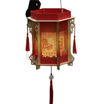 开芽 宫灯-非遗走马灯 KY114 马年灯笼diy材料包儿童新年手工玩具礼物元宵节花灯
