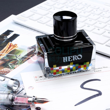英雄 HERO 钢笔/签字笔钢笔墨水 非碳素染料型彩色墨水系列 7102 (蓝黑色)