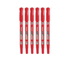 百乐 PILOT 油性双头记号笔 SCA-TM 细头2.0mm,极细头1.0mm (红色) 6支/组