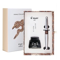 百乐 PILOT 88G钢笔套装M咀 FPMR2MPTN-I30BC40-ZH (银色蟒纹) 配墨水/上墨器/笔盒