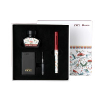KACO KACO K1030乾承似锦 中国国家博物馆青花瓷联名款钢笔礼盒套装 EF笔尖 单位:盒 酒红色