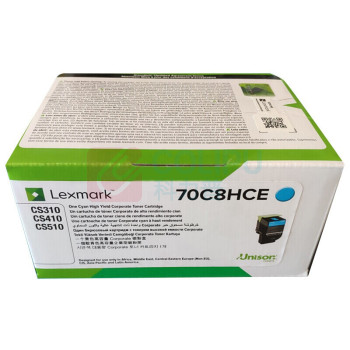利盟 高容量碳粉盒 70C8HCE 3K (青色)