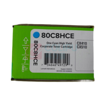 利盟 碳粉盒 80C8HCE (青色) 适用于利盟CX410de
