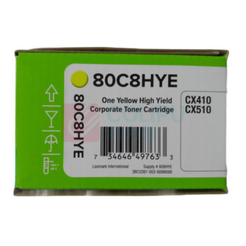 利盟 碳粉盒 80C8HYE (黄色) 适用于利盟CX410de
