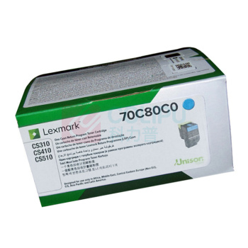 利盟 LEXMARK 碳粉盒 70C80C0 (青色)