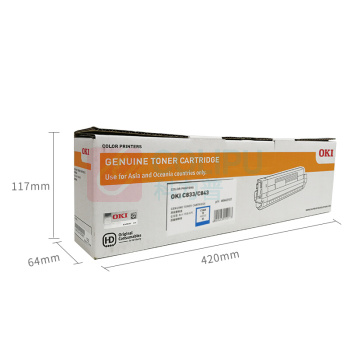 OKI 墨粉盒 46443107 10000页 (青色) 适用于C833dn