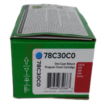 利盟 LEXMARK 墨粉 78C30C0 (青色) 适用于CX421adn