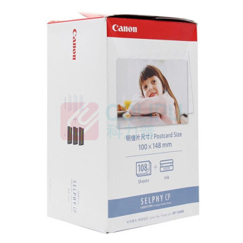 佳能 CANON 彩色墨水/相纸组合 KP-108IN 108张/盒(含墨盒)  适用CP全系列打印机 CP1300/CP1200/CP910等