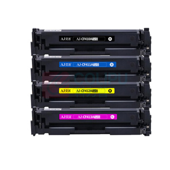 艾洁 AJ 硒鼓 AJ-CF410A 黑色2300页,彩色2100页 (四色套装) 商务版 适用惠普HP M452dn M477nw M377nw彩色打印机